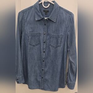 Talbots Button Down Denim Shirt Womens SP.